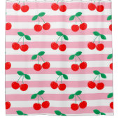 Cherry Stripe Muster - Retro Fruit Gift & Decke Duschvorhang (Vorderseite)