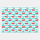 Cherry Stripe Muster - Retro Fruit Gift & Decke Geschenkpapier Set (Vorderseite 3)