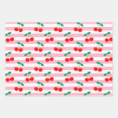 Cherry Stripe Muster - Retro Fruit Gift & Decke Geschenkpapier Set (Vorderseite 2)