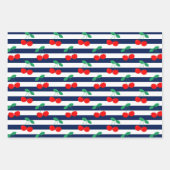 Cherry Stripe Muster - Retro Fruit Gift & Decke Geschenkpapier Set (Vorderseite)