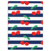 Cherry Stripe Muster - Retro Fruit Gift & Decke Klemmbrett (Rückseite)