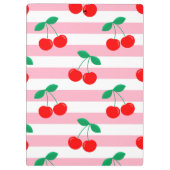 Cherry Stripe Muster - Retro Fruit Gift & Decke Klemmbrett (Rückseite)