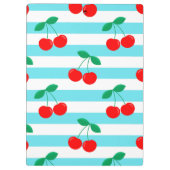Cherry Stripe Muster - Retro Fruit Gift & Decke Klemmbrett (Rückseite)