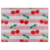 Cherry Stripe Muster - Retro Fruit Gift & Decke Schneidebrett (Vorderseite)