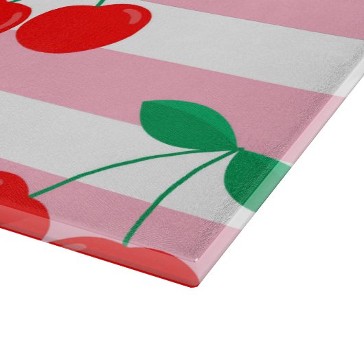 Cherry Stripe Muster - Retro Fruit Gift & Decke Schneidebrett (Ecke)