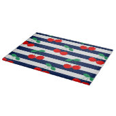 Cherry Stripe Muster - Retro Fruit Gift & Decke Schneidebrett (Ecke)