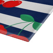 Cherry Stripe Muster - Retro Fruit Gift & Decke Schneidebrett (Ecke)