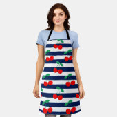 Cherry Stripe Muster - Retro Fruit Gift & Decke Schürze (Getragen)