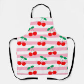 Cherry Stripe Muster - Retro Fruit Gift & Decke Schürze (Vorderseite)