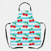 Cherry Stripe Muster - Retro Fruit Gift & Decke Schürze (Vorderseite)