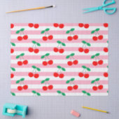 Cherry Stripe Muster - Retro Fruit Gift & Decke Seidenpapier (Basteln)