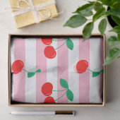 Cherry Stripe Muster - Retro Fruit Gift & Decke Seidenpapier (Geschenk)