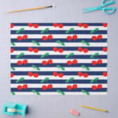 Cherry Stripe Muster - Retro Fruit Gift & Decke Seidenpapier (Basteln)
