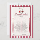 Cherry Striped Brautparty würde sie eher Karte (Vorderseite)