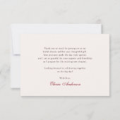 Cherry Stripes Brautparty Dankeskarte (Rückseite)