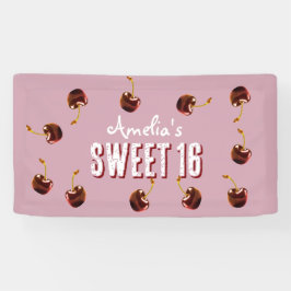 Cherry Sweet 16 Personalisiertes Party Banner
