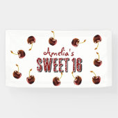 Cherry Sweet 16 Personalisiertes Party Banner (Horizontal)