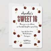 Cherry Sweet 16 Personalisiertes Party Einladung (Vorderseite)