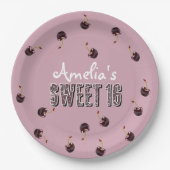 Cherry Sweet 16 Personalisiertes Party Pappteller (Vorderseite)