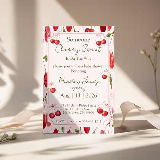 Cherry Sweet - Baby Shower Invitation Einladung