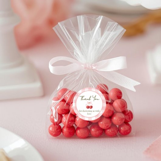 Cherry Sweet baby shower sticker