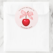 Cherry Sweet Birthday Dieses Buch gehört Runder Aufkleber (Tasche)