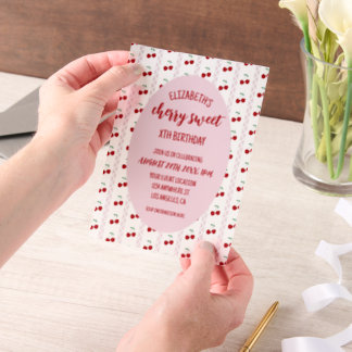 Cherry Sweet Birthday Pergament Einladungen