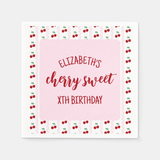 Cherry Sweet Birthday Serviette (Vorderseite)