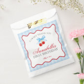 Cherry Sweet Blue Coquette Bow Birthday Dessert Geschenktütchen (Versiegelt)