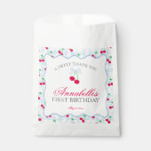 Cherry Sweet Blue Coquette Bow Birthday Dessert Geschenktütchen (Vorderseite)