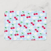 Cherry Sweet Blue Coquette Bow Details Karte einfü (Rückseite)