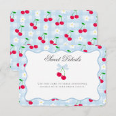 Cherry Sweet Blue Coquette Bow Details Karte einfü (Vorne/Hinten)