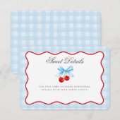 Cherry Sweet Blue Coquette Bow Details Karte einfü (Vorne/Hinten)