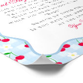 Cherry Sweet Blue Coquette Bow Dont Say Baby-Zeich Poster (Ecke)