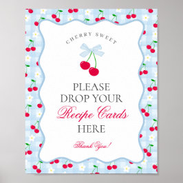 Cherry Sweet Blue Coquette Bow Mitnehmen eines Rez Poster