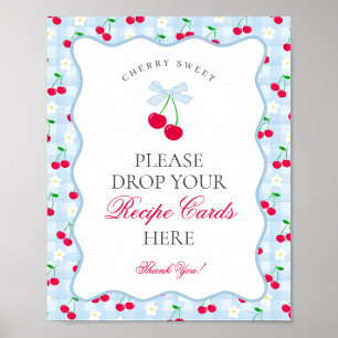 Cherry Sweet Blue Coquette Bow Mitnehmen eines Rez Poster