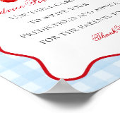 Cherry Sweet Blue Coquette Bow Ratschläge für Baby Poster (Ecke)