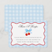 Cherry Sweet Blue Coquette Bow Teilen Sie eine Rez Begleitkarte (Vorne/Hinten)