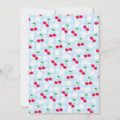 Cherry Sweet Blue Coquette Ratschlag für die Babyk Einladung (Rückseite)