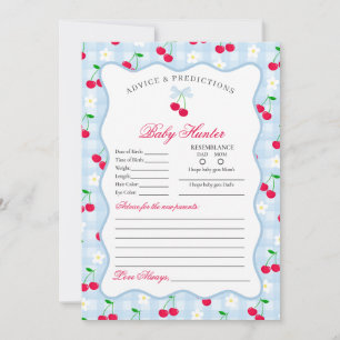 Cherry Sweet Blue Coquette Ratschlag für die Babyk Einladung