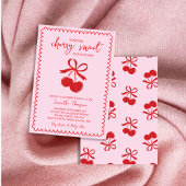 Cherry Sweet Elegante Hand Drawn Baby Girl Dusche Einladung