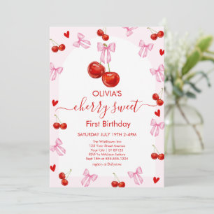 Cherry Sweet Geburtstag Kirschen 1. Geburtstag Einladung