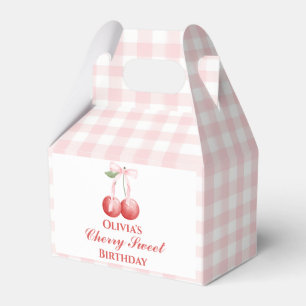 Cherry Sweet Geburtstag Pink Bow Gingham Geschenkschachtel