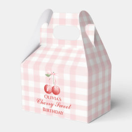 Cherry Sweet Geburtstag Pink Bow Gingham Geschenkschachtel