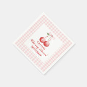 Cherry Sweet Geburtstag Pink Bow Gingham Serviette (Ecke)