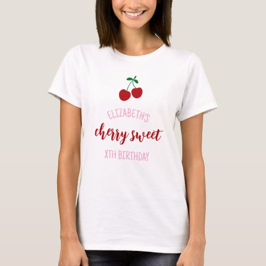 Cherry Sweet Geburtstag T-Shirt (Vorderseite)