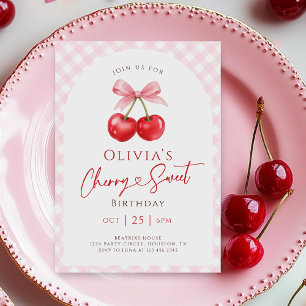 Cherry Sweet Girl Birthday Party Einladung