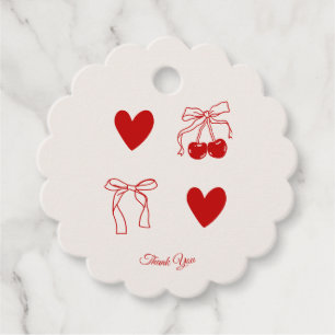Cherry Sweet Junggeselinnen-Abschied Danke Tags Geschenkanhänger