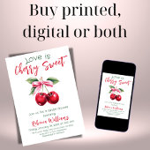 Cherry Sweet Pink Bow Brautparty Einladung