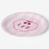Cherry Sweet Pink Brautparty Napkins Pappteller (Schrägansicht)